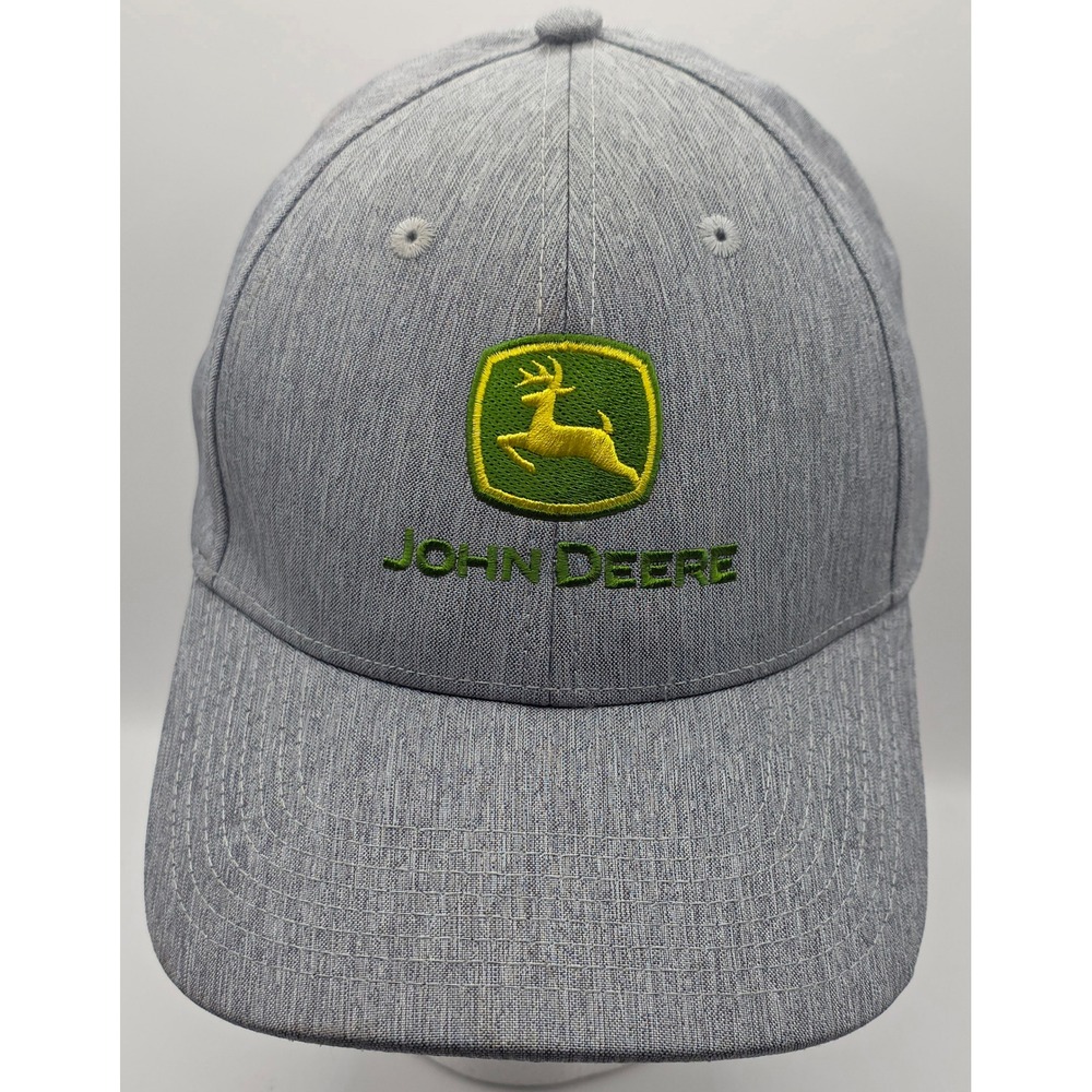 John Deere Ahead Authentics Gray Heathered Baseball Cap Hat Mid Fit M18HLS